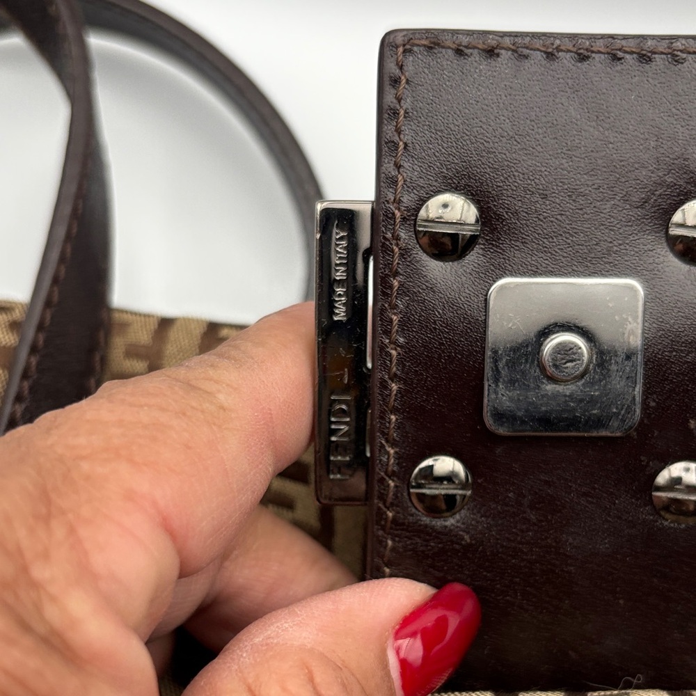 Fendi Tan and Brown Monogram Handbag - Picture 7 of 16